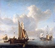 Esaias Van de Velde Ships off the coast oil painting reproduction